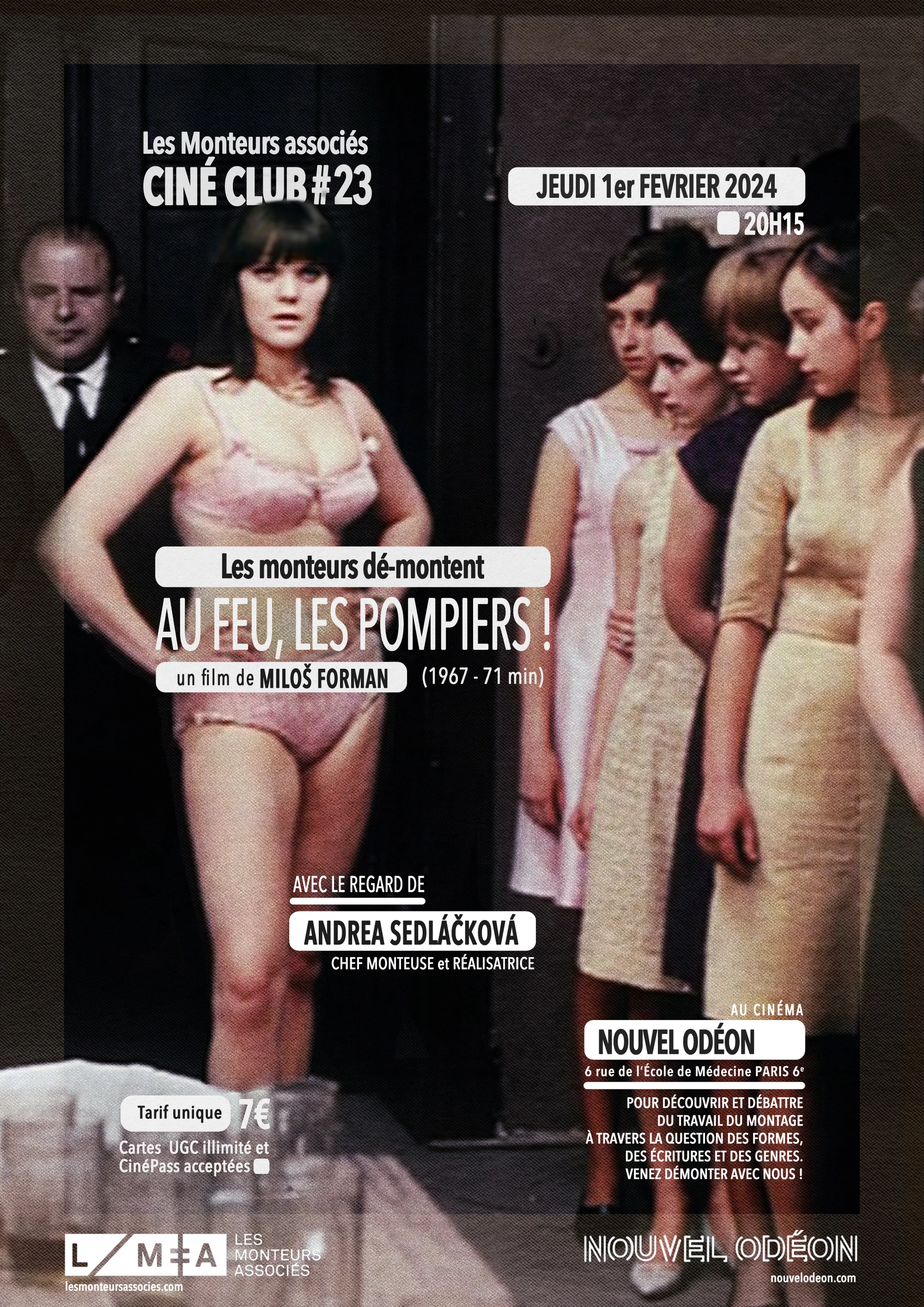 Cin&eacute;-club #23&nbsp;: &laquo;&nbsp;Au feu, les pompiers !&nbsp;&raquo; de Milos Forman (Les Monteuses et monteurs associ&eacute;s)