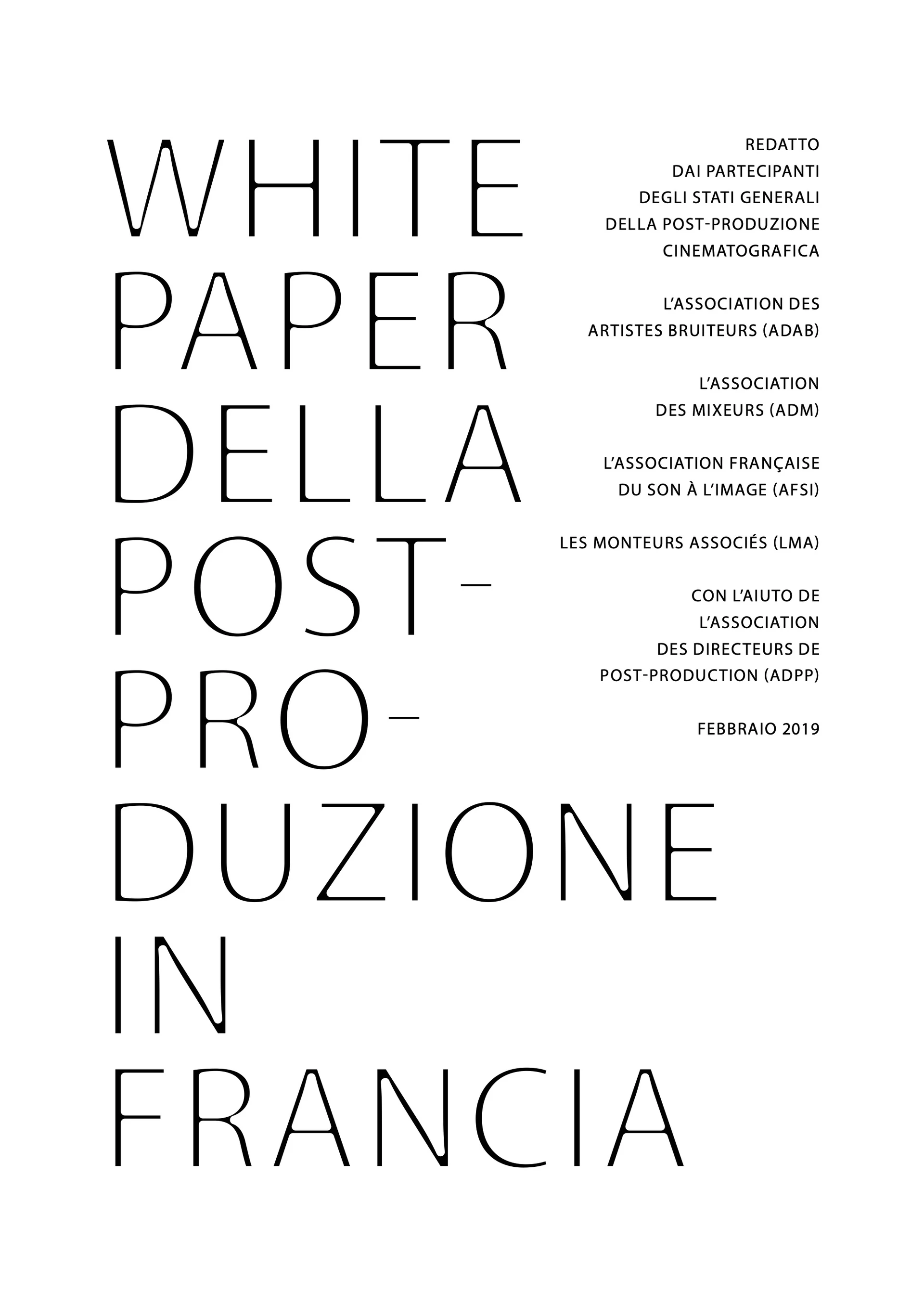 White paper della post-produzione in Francia (Les Monteuses et monteurs associ&eacute;s)